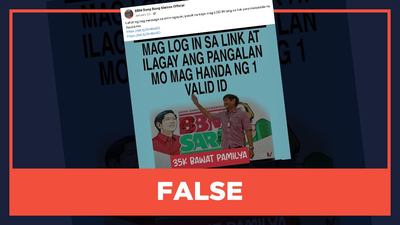 FALSE: Supporters of Marcos Jr. give P35,000 ‘ayuda’ per family
