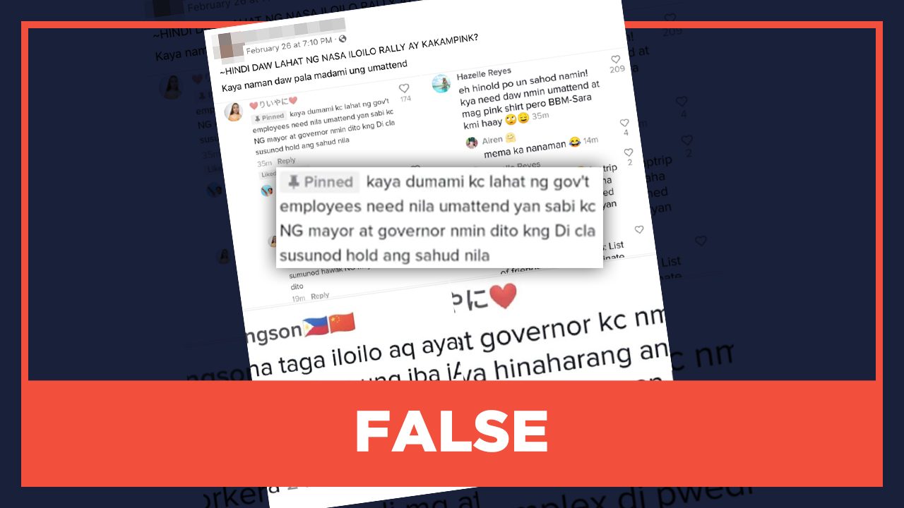 FALSE: Iloilo government required employees to attend Leni-Kiko rally