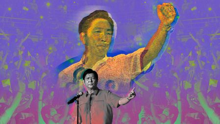 Marcos Jr.  resurrects father's symbols, or his strongman illusions might crumble
