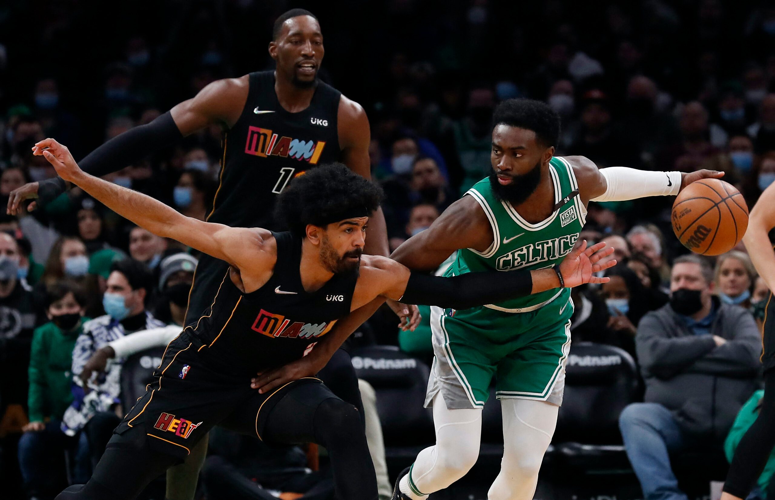Jaylen Brown guides Celtics to blowout of short-handed Heat