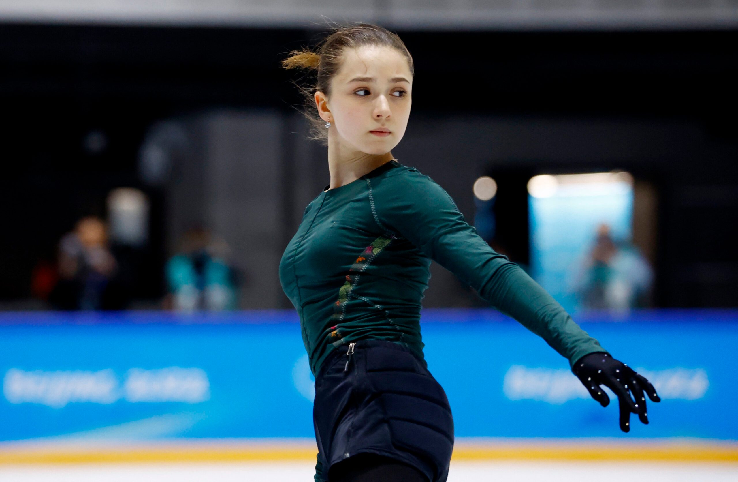 Russian Valieva takes the ice after being cleared to compete