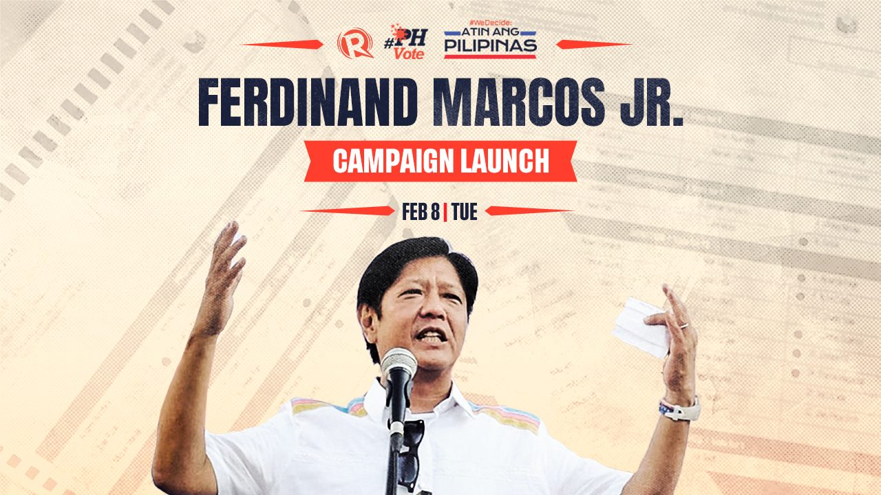 LIVESTREAM: Ferdinand ‘Bongbong’ Marcos Jr. launches 2022 presidential campaign