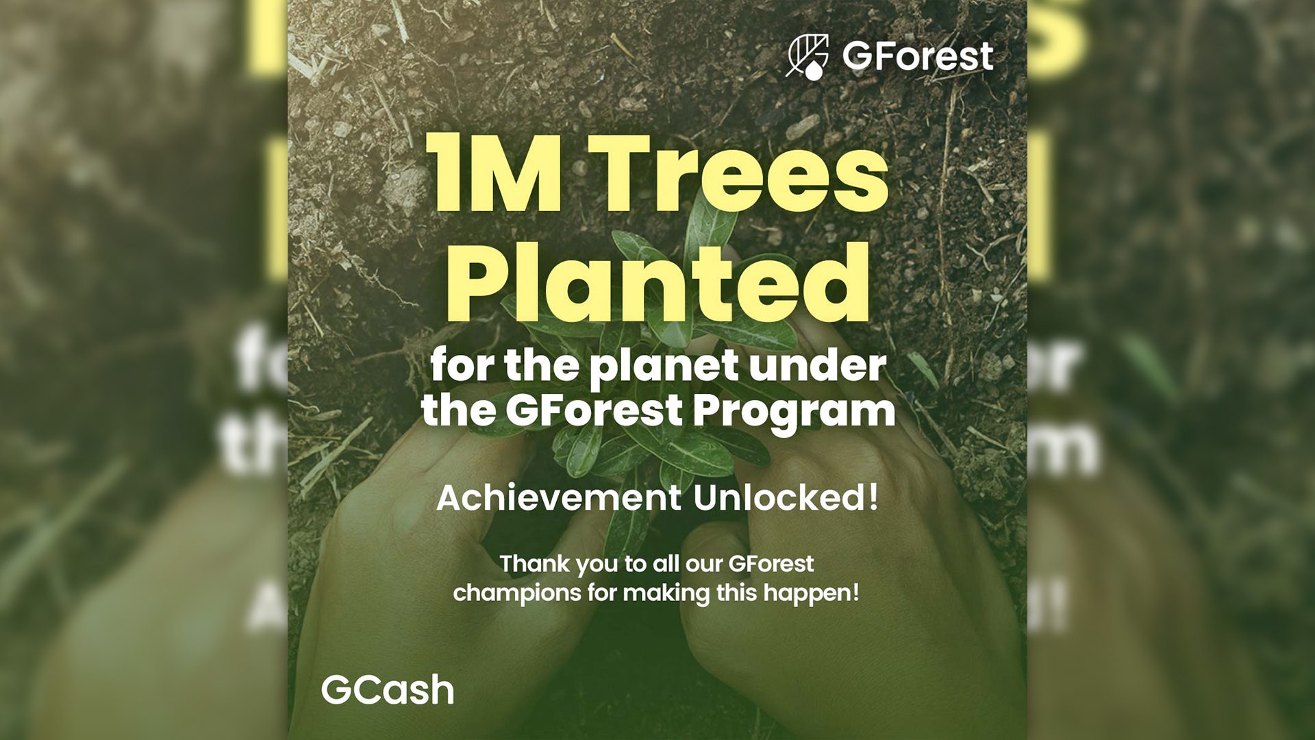GCash’s GForest plants 1 million trees nationwide