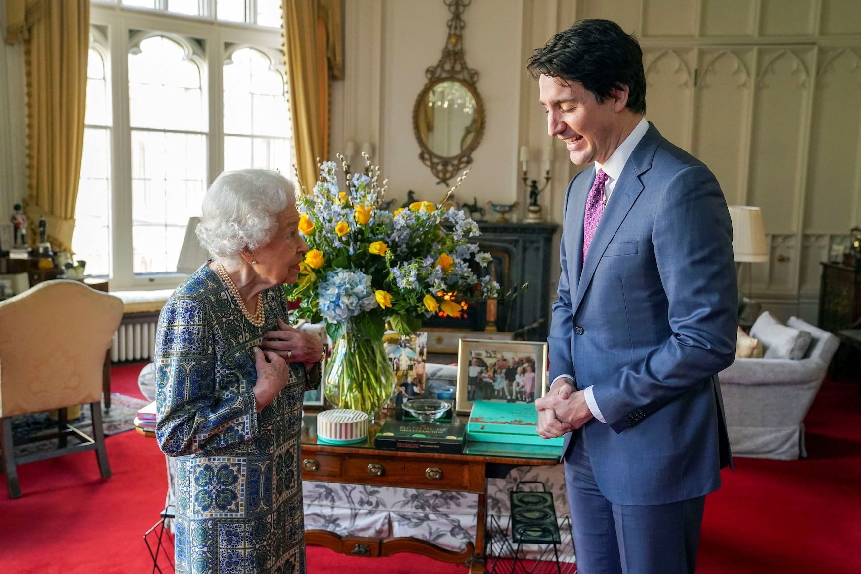 Queen meets Canadian prime minister in first in-person meeting since catching COVID-19