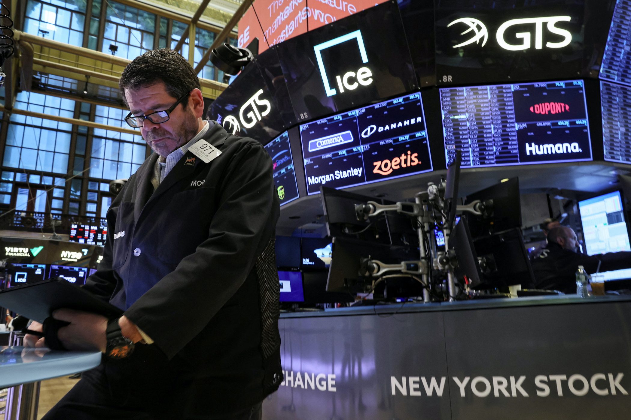Wall Street pulls back on stocks, Treasury yields dip