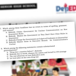 DepEd under fire over learning module putting Robredo in bad light