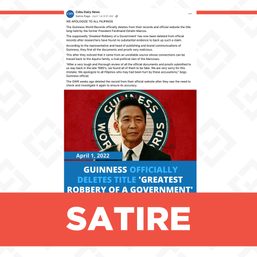 SATIRE: Guinness World Records statement on deleting  ‘Greatest Robbery of a Government’ record of Marcoses