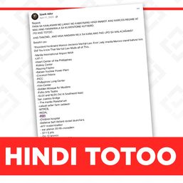 HOAX: Marcos gold bars, jewelry ‘taken by Aquinos,’ opposition
