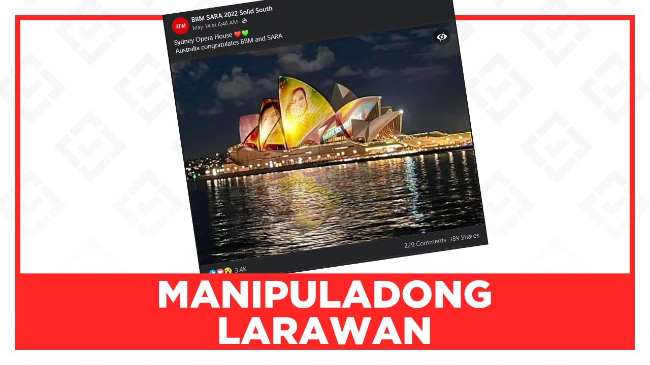 MANIPULADONG LARAWAN: Marcos-Duterte projection sa Sydney Opera House