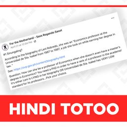 HINDI TOTOO: Hindi nagkaroon ng posisyon sa Gabinete si Robredo