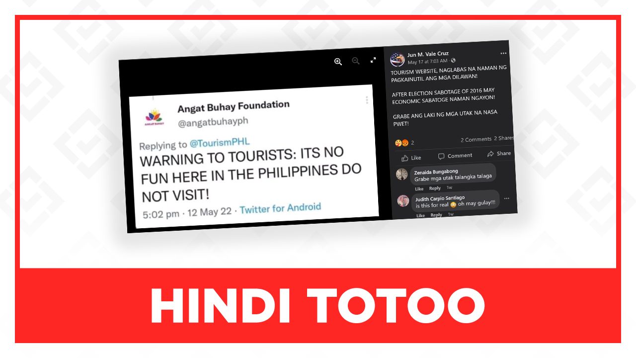 HINDI TOTOO: Angat Buhay NGO nagbabala sa mga turistang bibisita sa Pilipinas