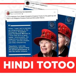 HINDI TOTOO: Text blast tungkol sa suporta ni Joma Sison sa kandidatura ni Robredo