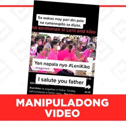 MANIPULADONG VIDEO: Pinagalitan ng pari sina Robredo at Pangilinan sa isang misa
