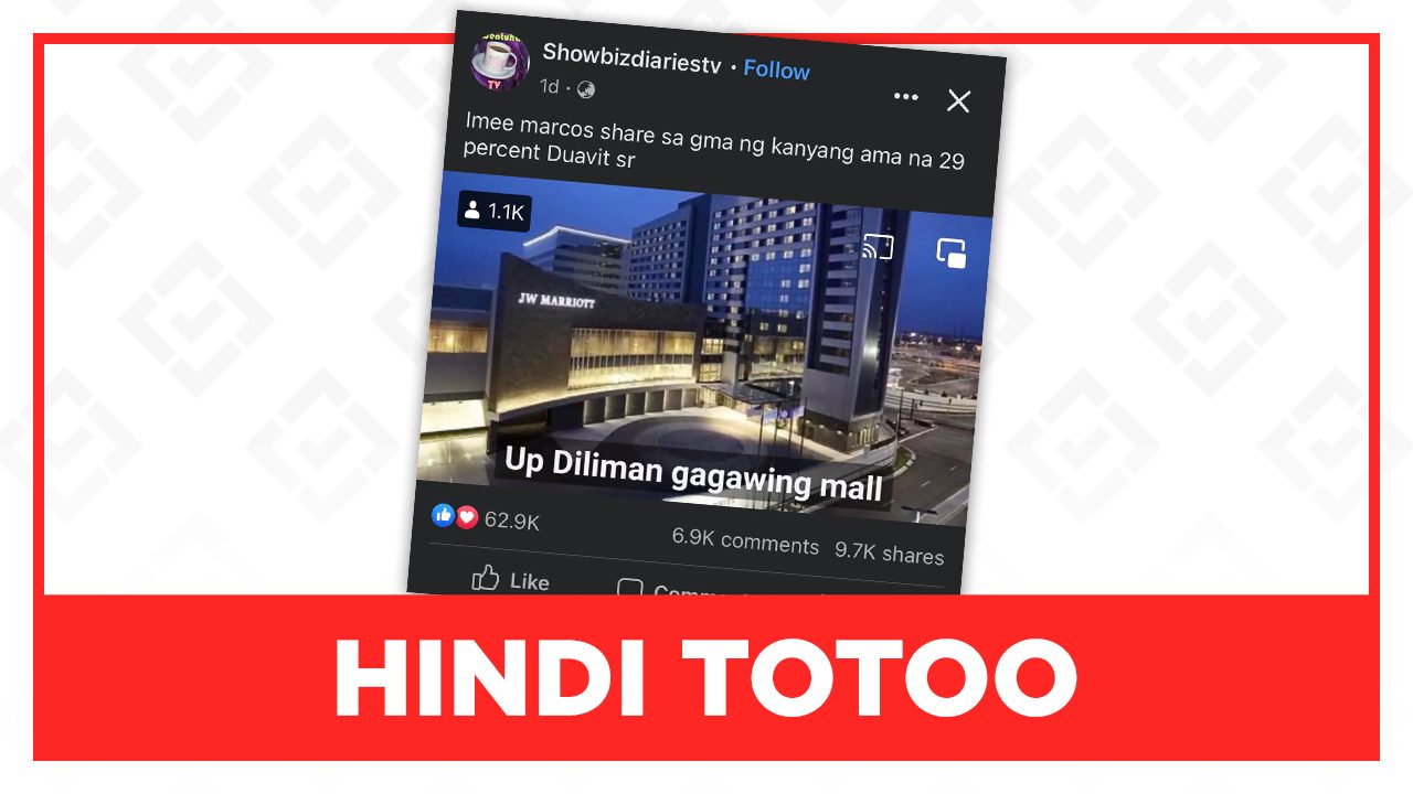 HINDI TOTOO: Gagawing mall ang UP Diliman sa ilalim ni Marcos