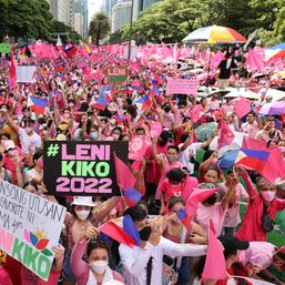 ‘Unity para sa tao’: ‘Kakampinks’ make final push for Leni-Kiko at Makati miting de avance