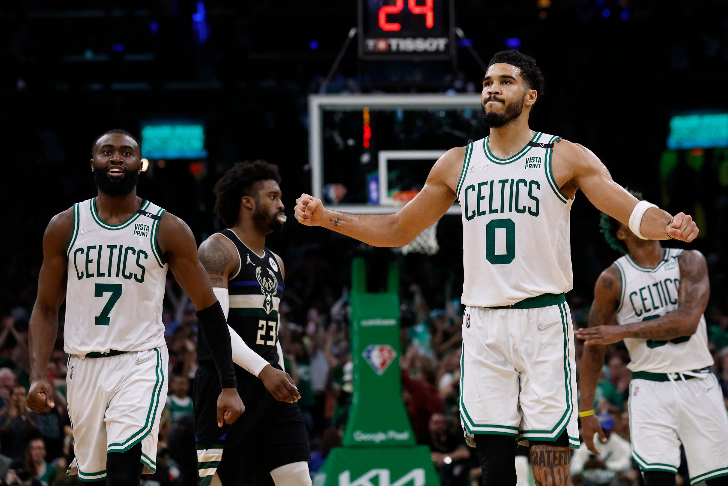 Celtics clobber Bucks to reach Eastern Conference finals