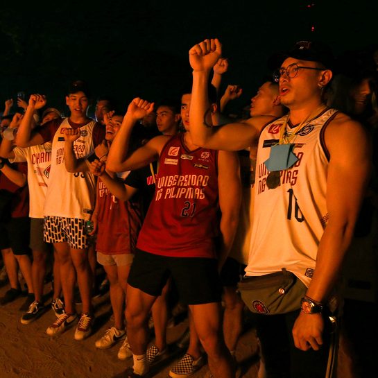 LOOK: UP Diliman lights up with long-awaited UAAP basketball title bonfire
