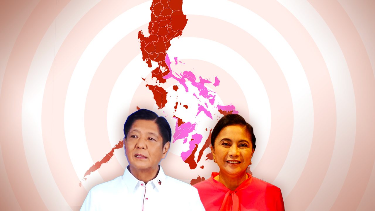 Which provinces flipped for Marcos or Robredo in 2022?