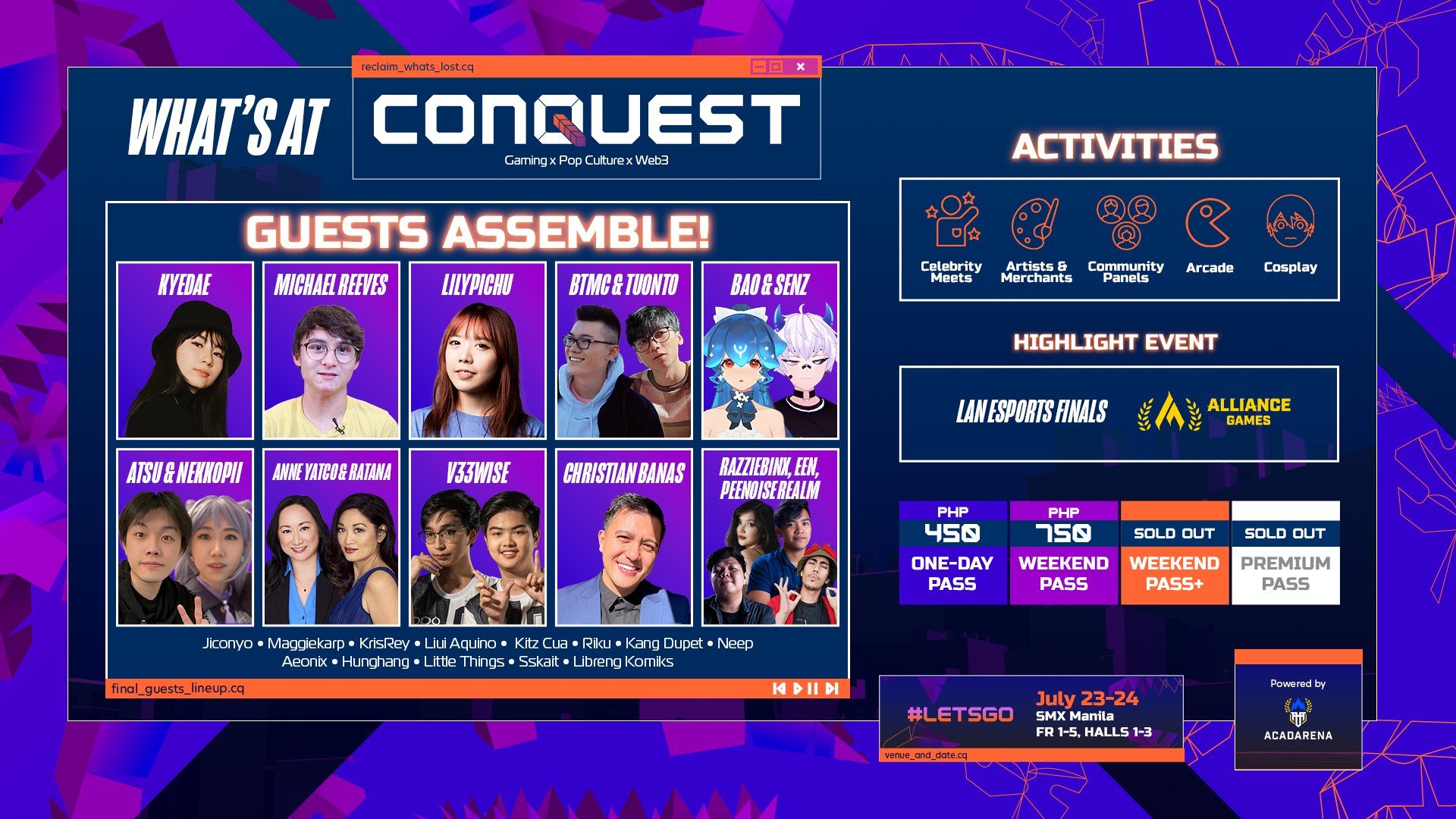 Have you heard? CONQuest Festival is finally back, and is landing in Manila