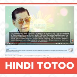FALSE: ‘No poor Filipino’ during Martial Law, only during the Aquinos’ terms