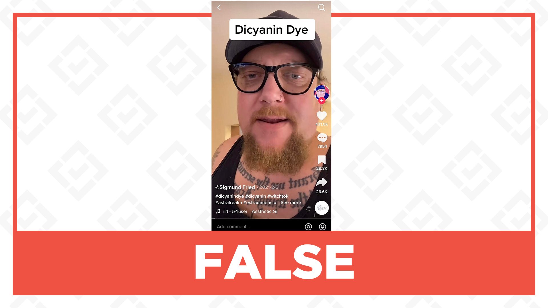FALSE: US makes dicyanin dye illegal because of its supernatural properties