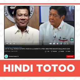 HINDI TOTOO: Miyembro ng gabinete ni Marcos si Pangulong Duterte