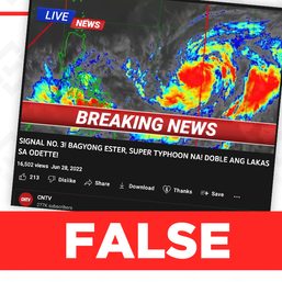 FALSE: Super Typhoon Ester arrives in the Philippines in June 2022