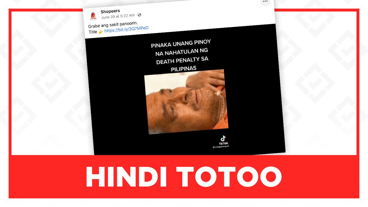 HINDI TOTOO: Video ng kauna-unahang Pilipino na nahatulan ng death penalty