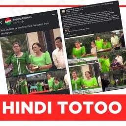 HINDI TOTOO: Si Sara Duterte ang kauna-unahang bise presidente mula sa Mindanao