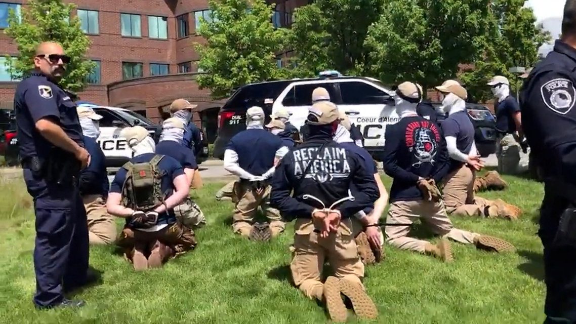 Members of white nationalist group charged with planning riot at Idaho pride event