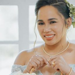 LOOK: Hidilyn Diaz glows in Francis Libiran wedding gown