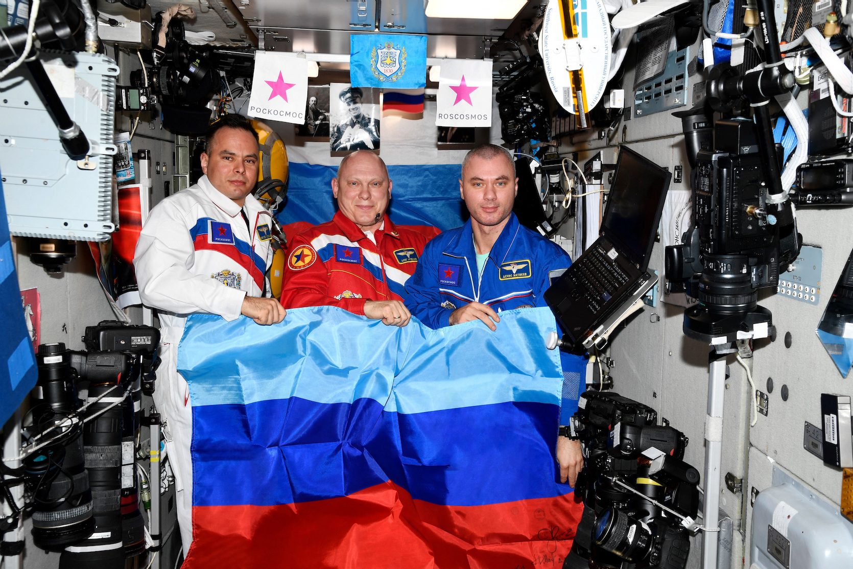 Russian cosmonauts celebrate in space capture of Ukraine’s Luhansk region