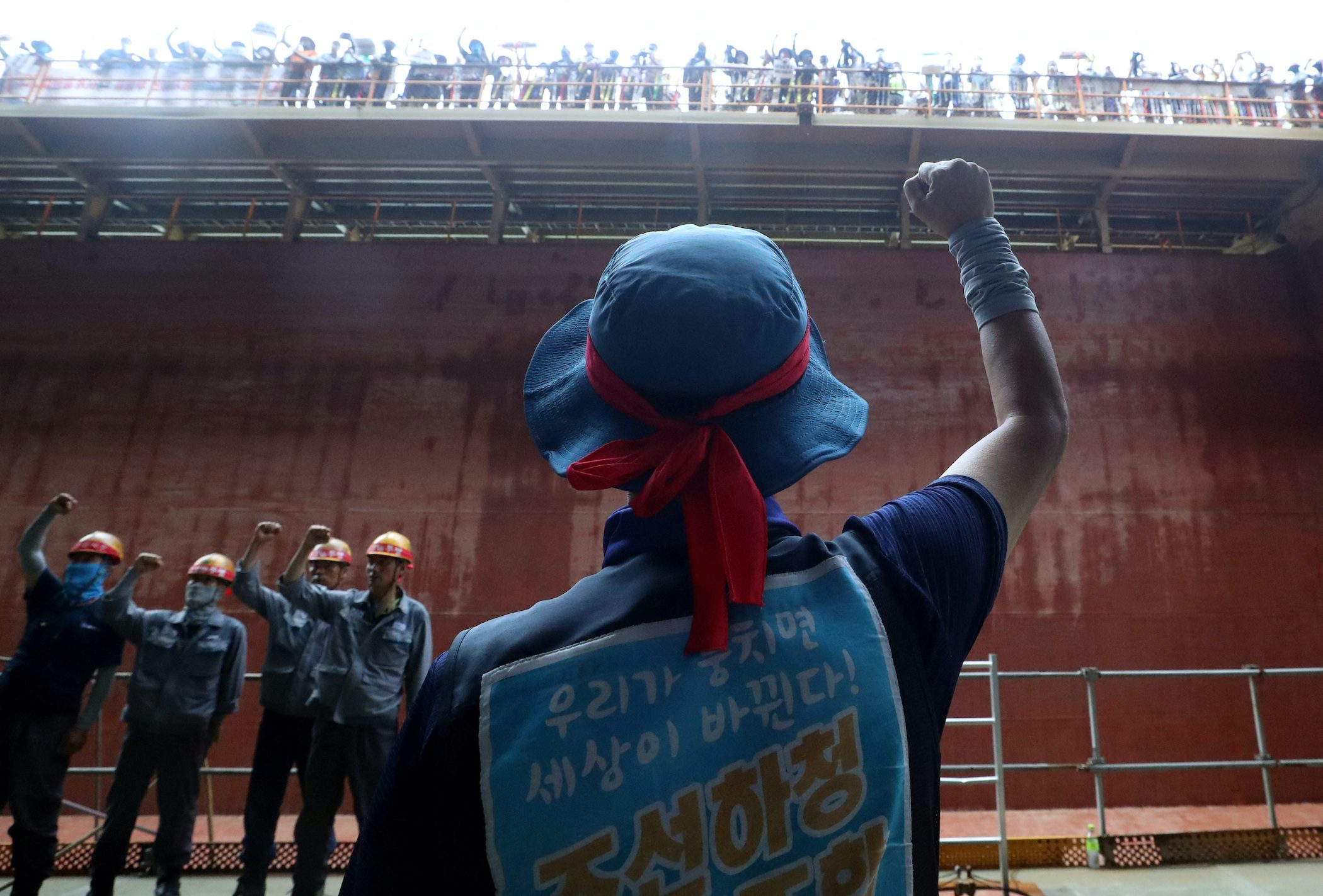 Striking South Korea shipyard workers in talks to end siege, deliveries delayed