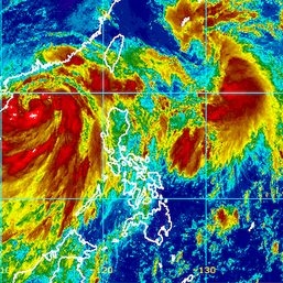 Severe Tropical Storm Jolina over Tayabas Bay; Typhoon Kiko rapidly strengthens