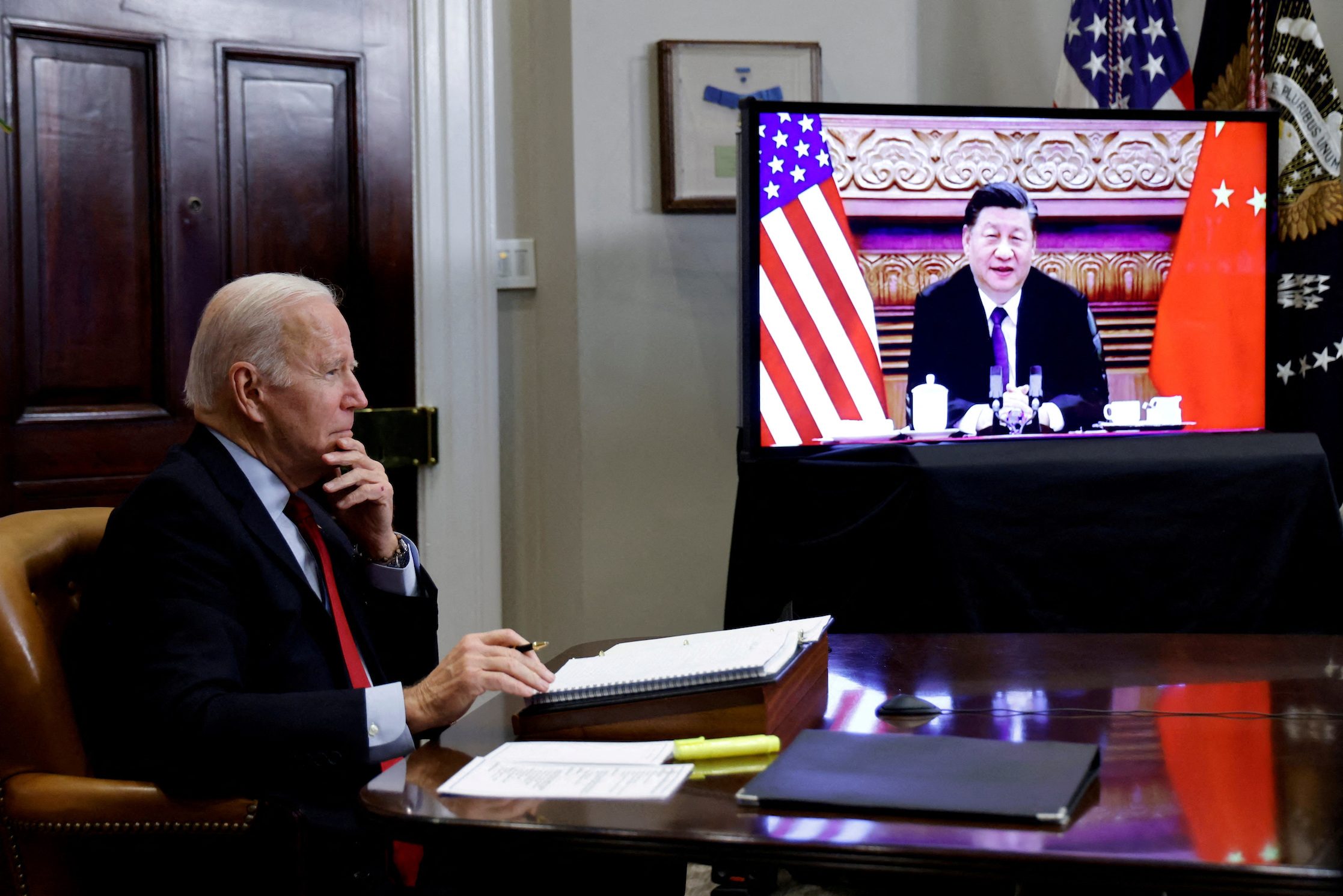 Biden holds 5th call with China’s Xi, looking to tamp down Taiwan tension