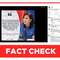 Robredo did not mistake nuclear power source for nuclear bombs