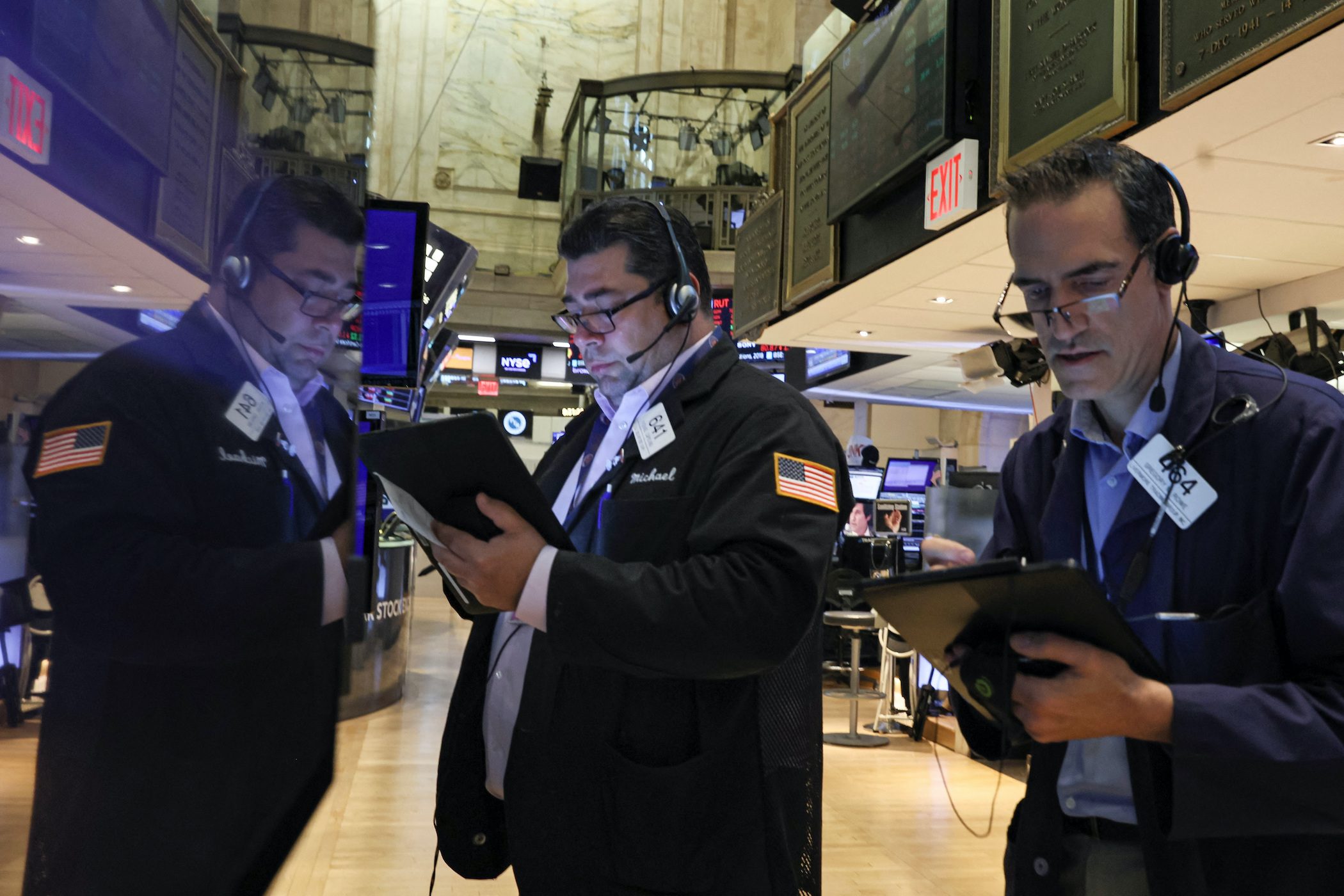 US stocks slip, crude slides as soft data feed recession jitters
