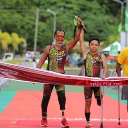 PWDs show off prowess in grueling Mount Mayon Triathlon in Albay