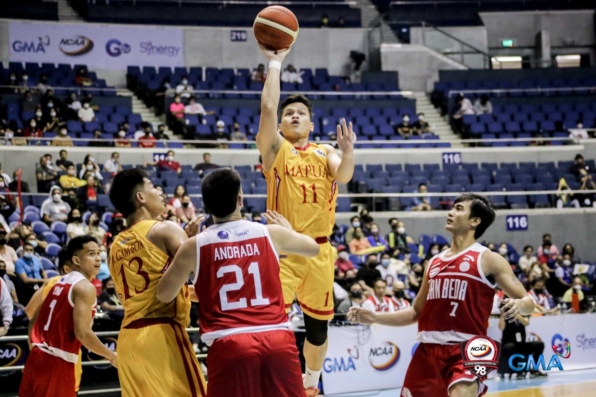 Mapua reasserts mastery over San Beda; Arellano escapes EAC in NCAA 98 kickoff