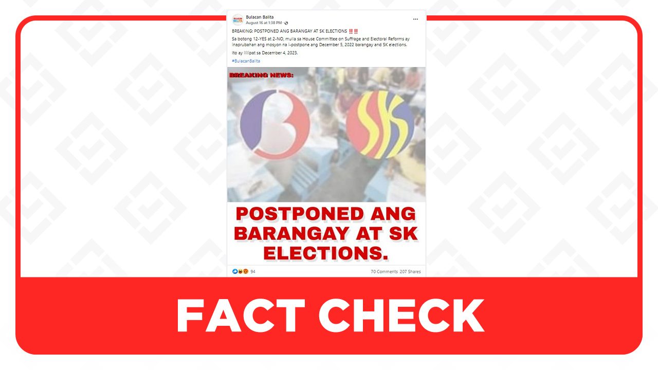 Barangay, SK polls have not been postponed