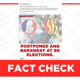 Barangay, SK polls have not been postponed
