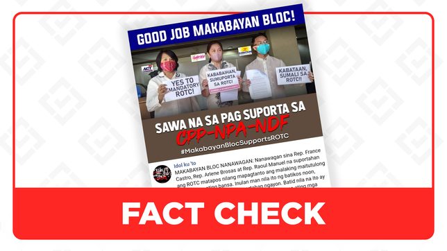 Kontra sa mandatory ROTC ang Makabayan bloc