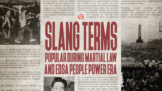 WATCH: Popular slang terms during Martial Law and EDSA People Power era