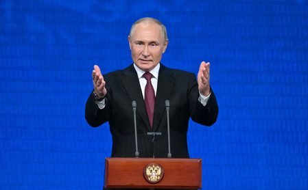 Putin jabs at West over Ukraine war, says operation going to plan