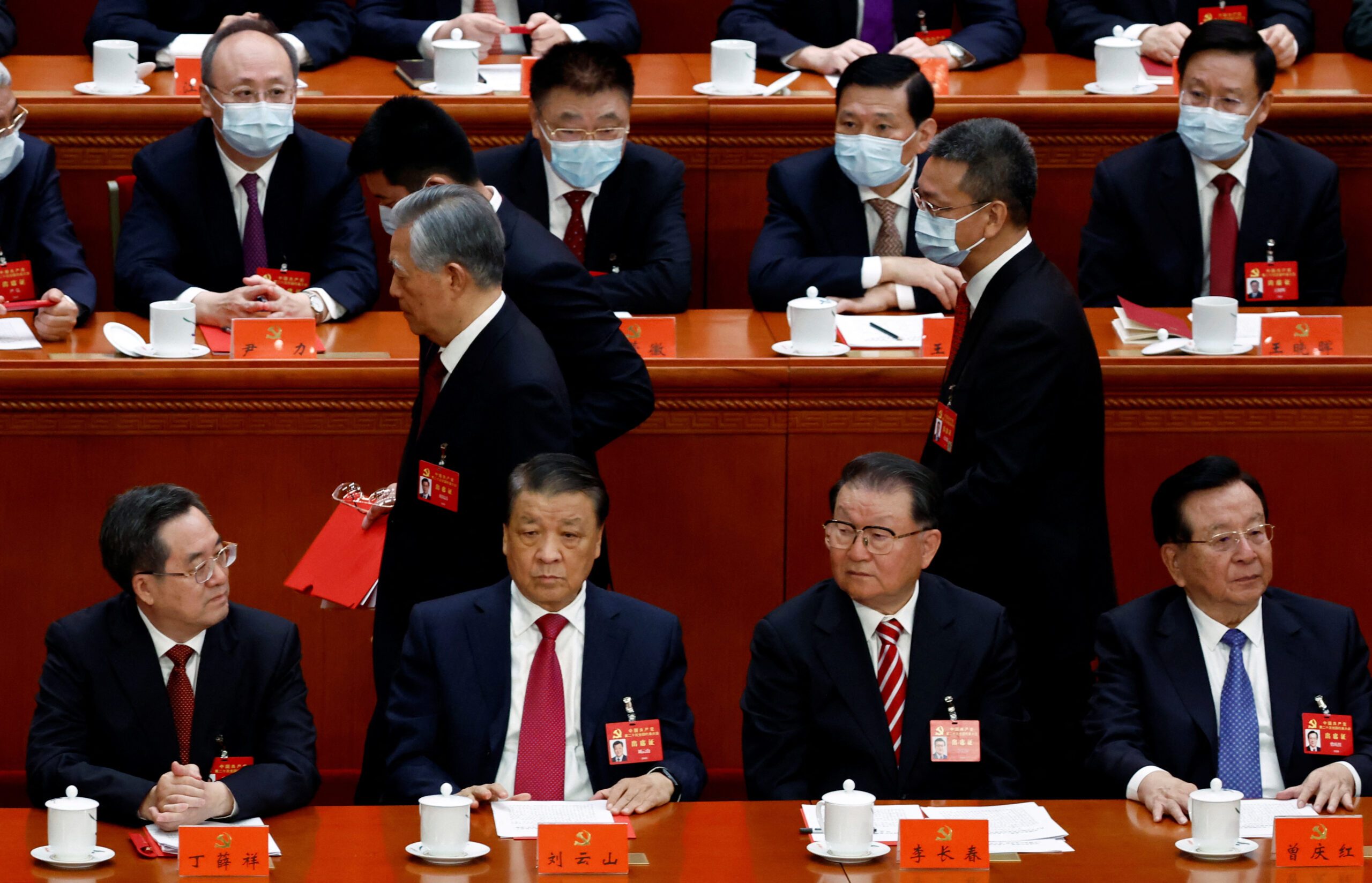 Chinese ex-president Hu Jintao escorted out of party congress