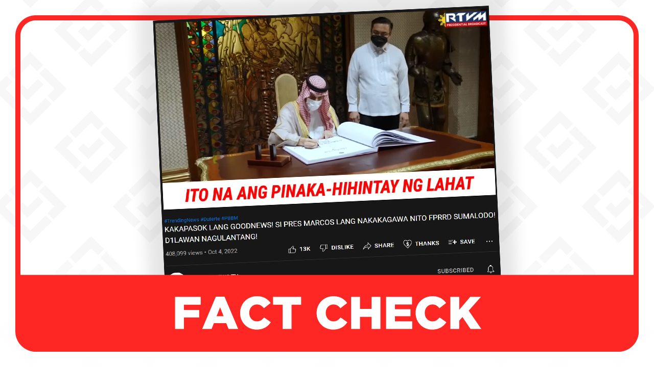 Mainstream media reported the Saudi foreign minister’s courtesy call on Marcos 