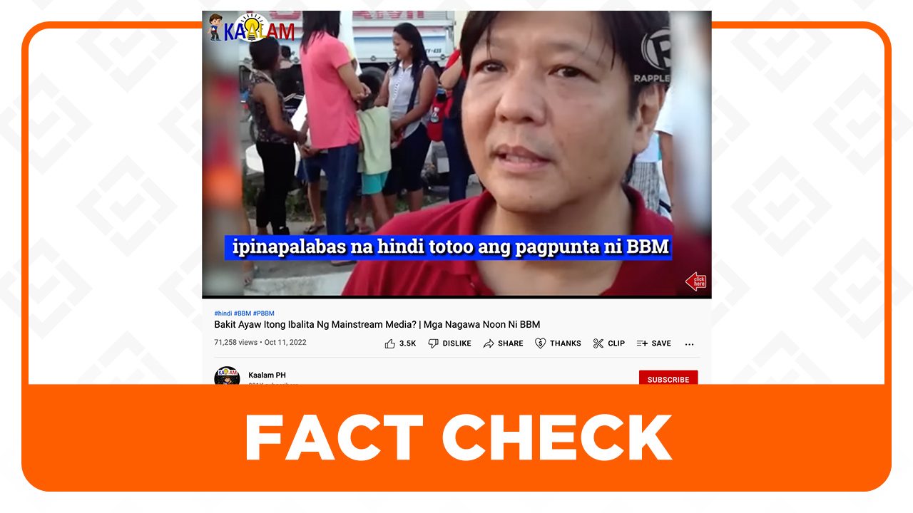 Rappler fact check does not paint Marcos’ visit to Tacloban as false