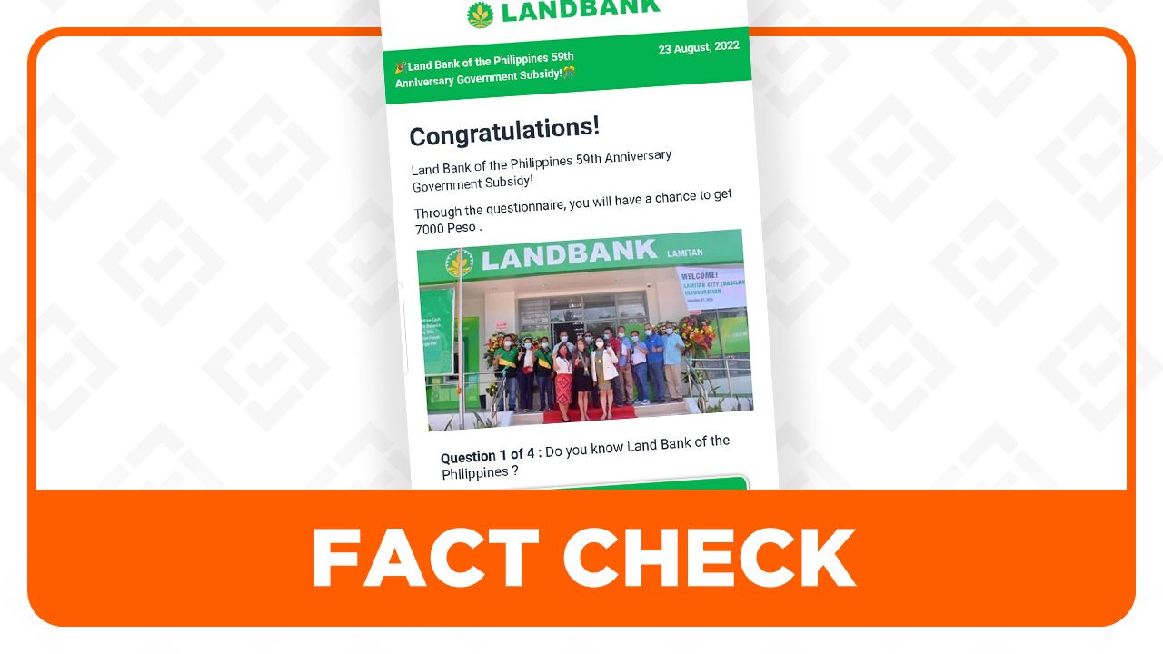 Land Bank of the Philippines not giving government financial aid on 60th anniversary