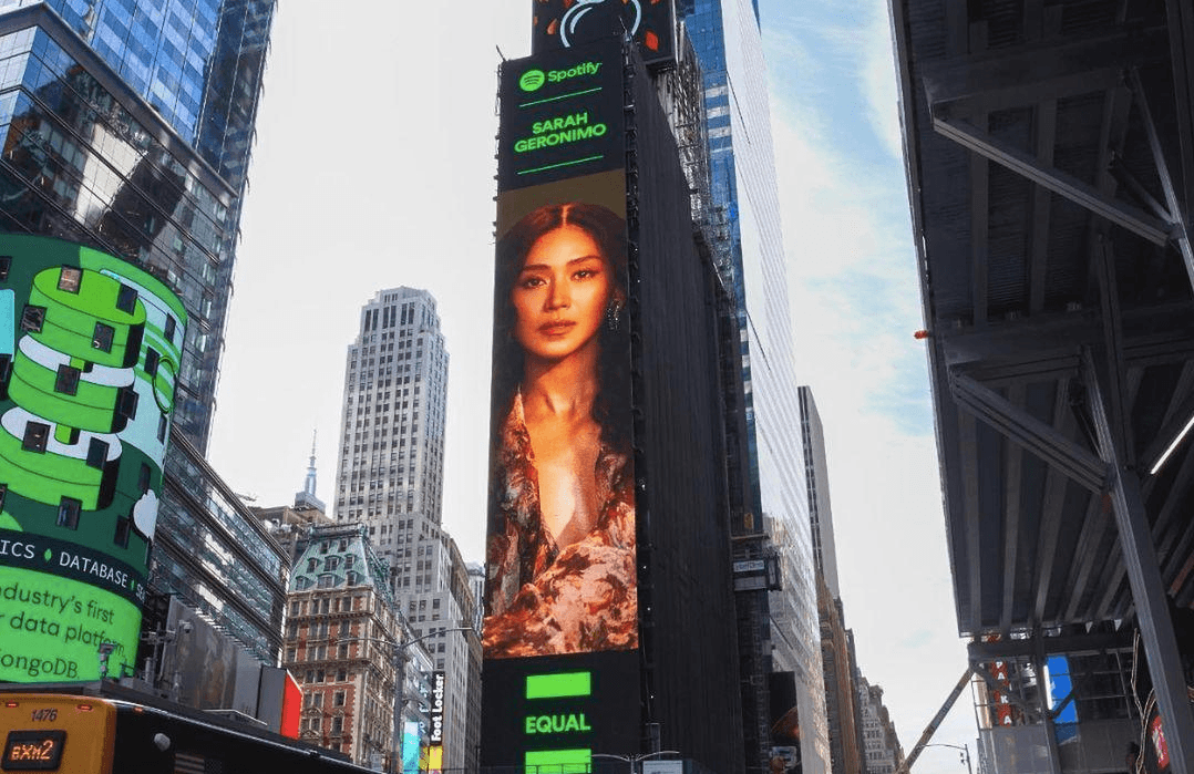 LOOK: Sarah Geronimo makes it to Times Square billboard 