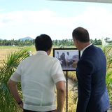 At IRRI headquarters, photo ops for two Marcoses